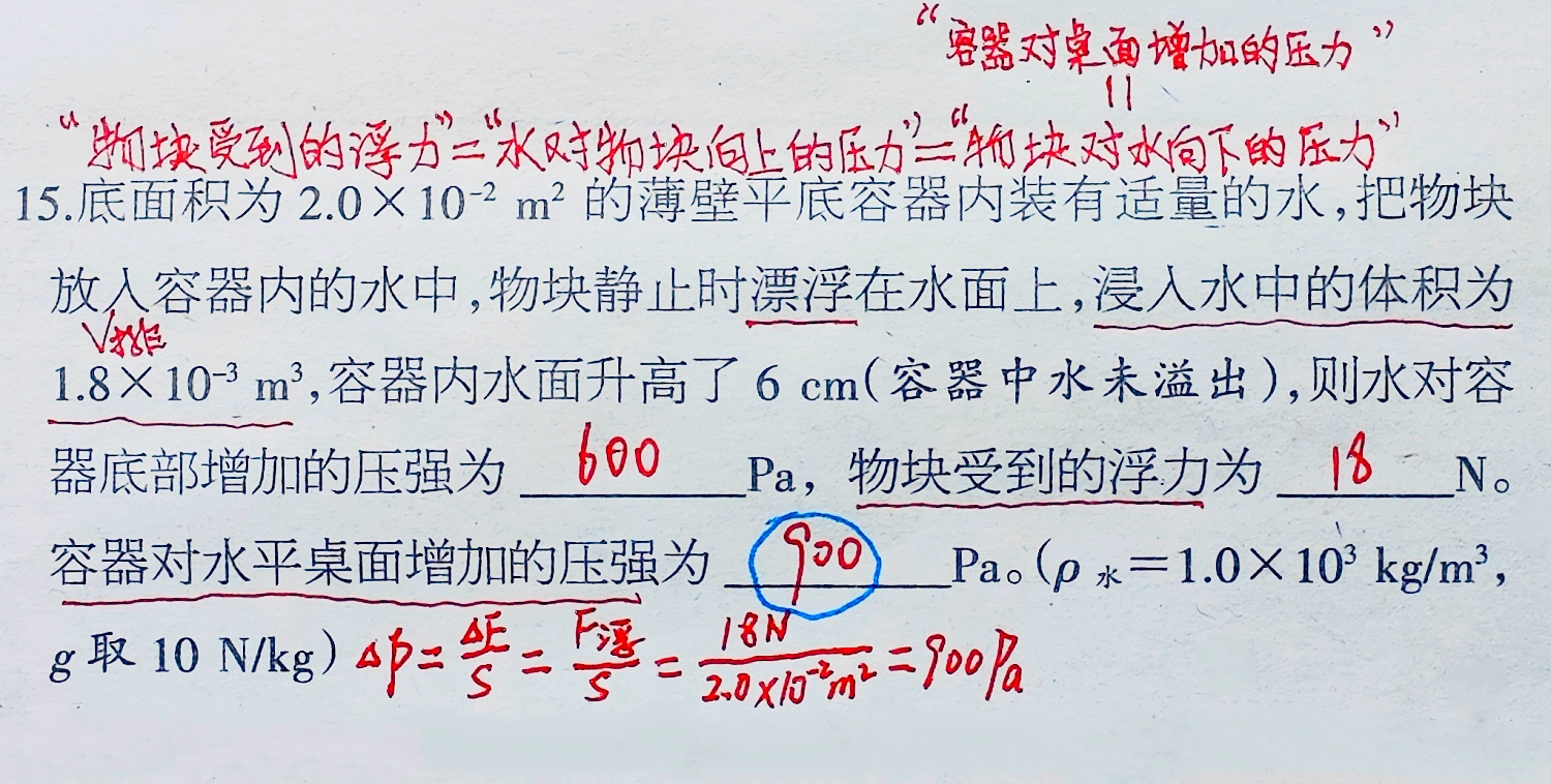 物理浮力难题大题解题思路,浮力题100道经典
