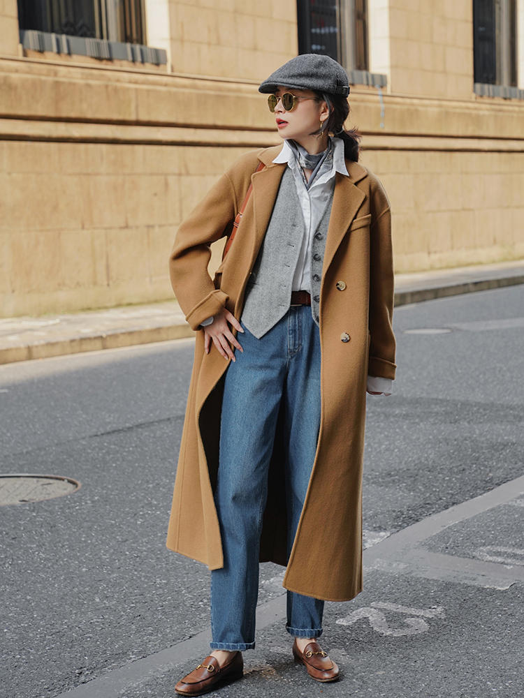 fsgfreedomsoluble驼色大衣,秋冬驼色大衣