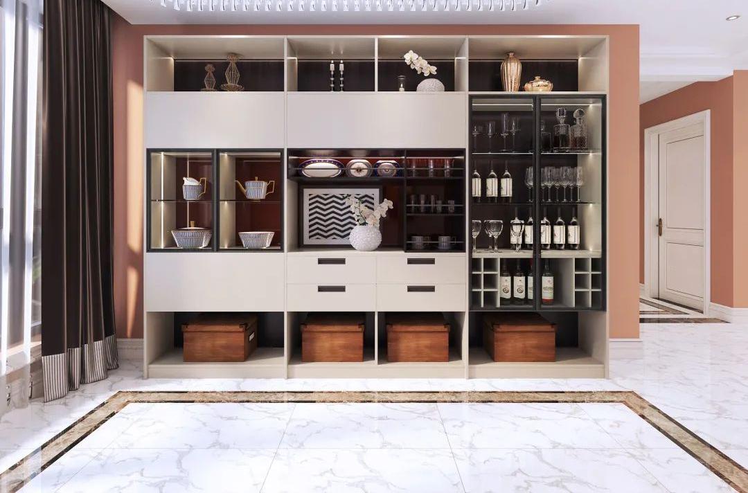 餐边柜加冰箱一体设计尺寸布局图,餐边柜进深尺寸30还是40合适