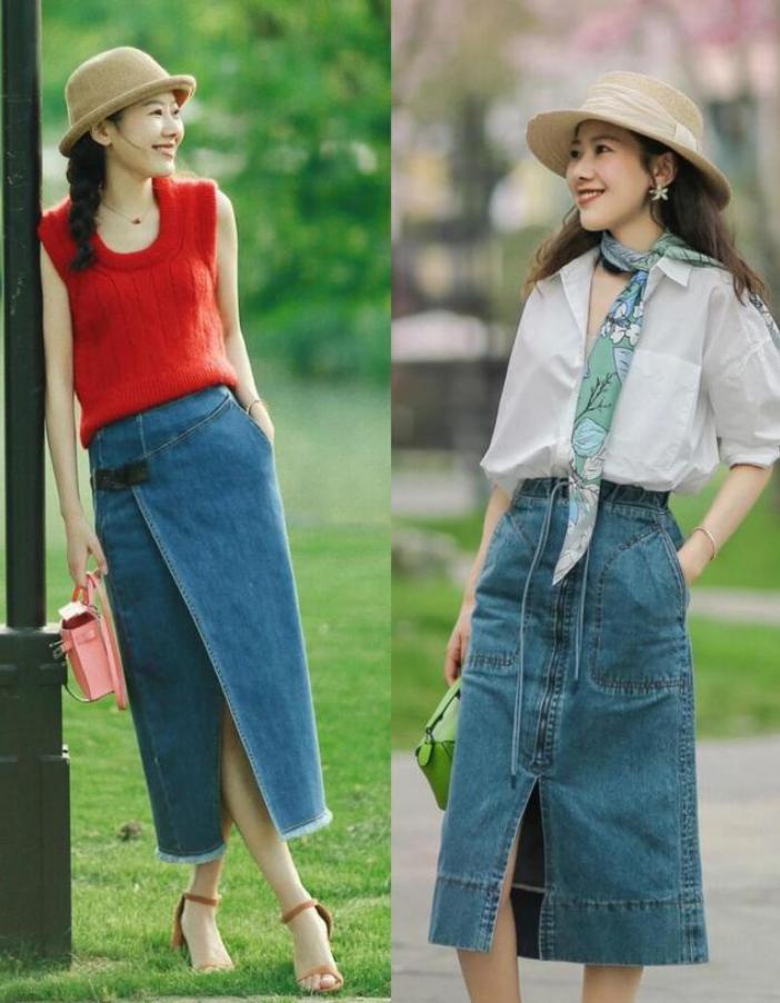 黑白波点半身裙搭什么衣服夏天,夏天绿色半身裙搭配什么上衣好看