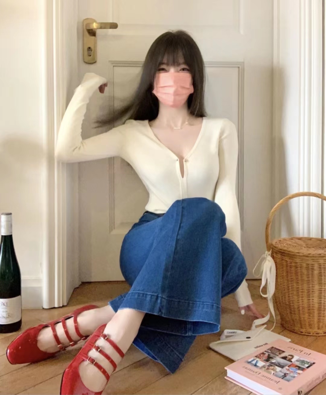 牛仔衫早春穿搭,复古牛仔衫女设计感小众早春