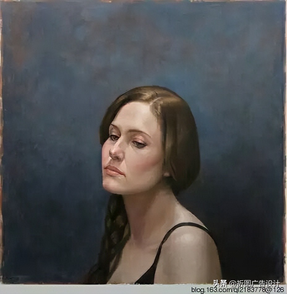 彩色粉笔人像绘画,人像粉笔画