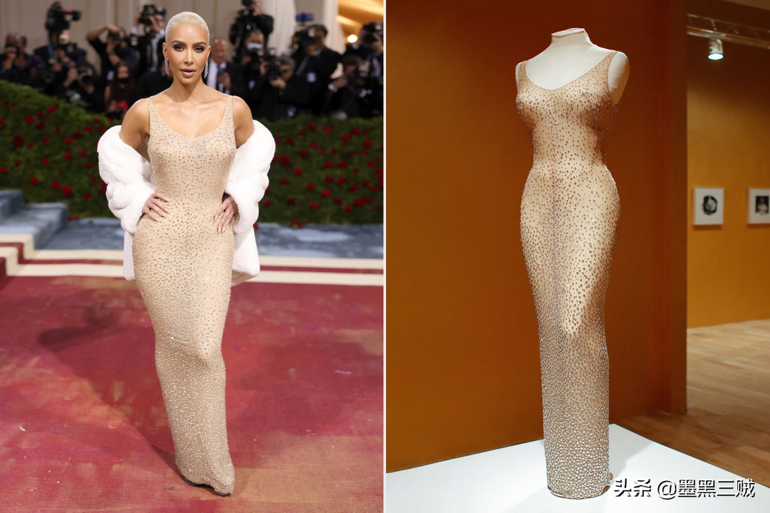 金卡戴珊穿玛丽莲梦露礼服视频,金卡戴珊穿玛丽莲梦露礼服