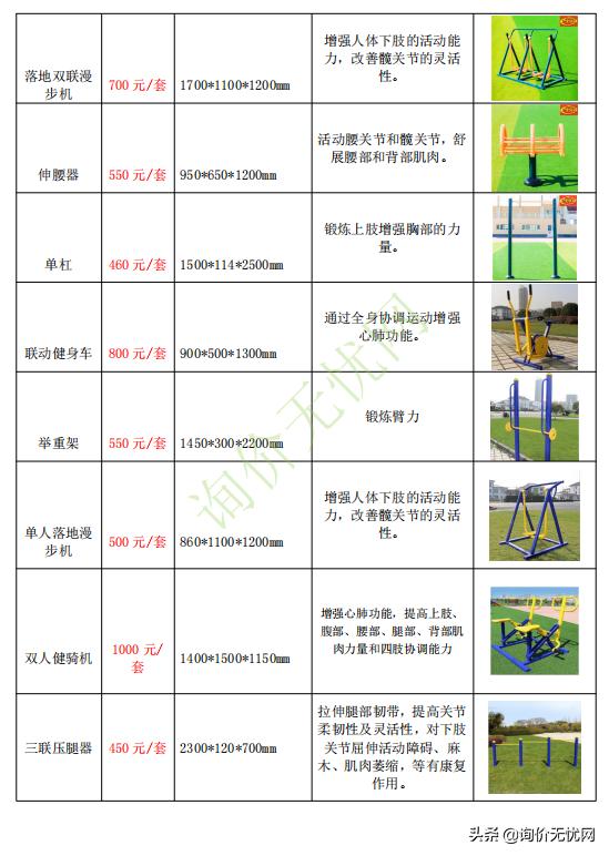 体育器材设备报价表,体育器材设计服务报价清单