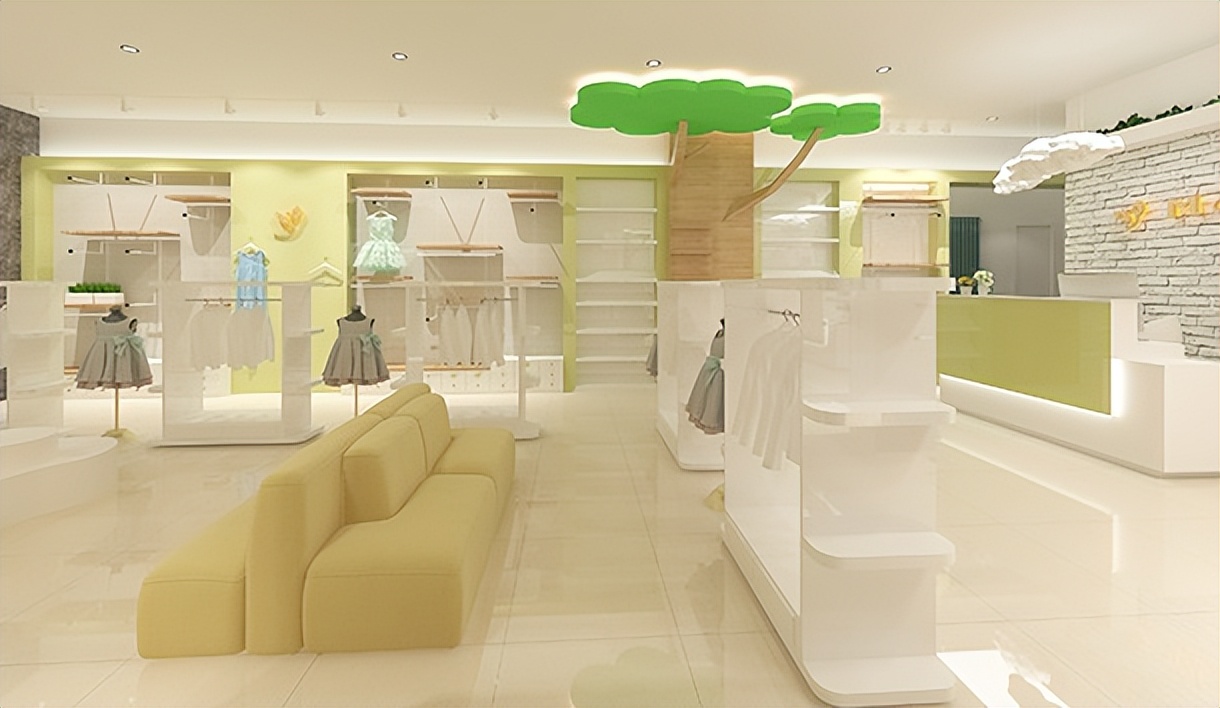银川童装店设计装修公司推荐|银川木之芽衣童装店设计装修方案