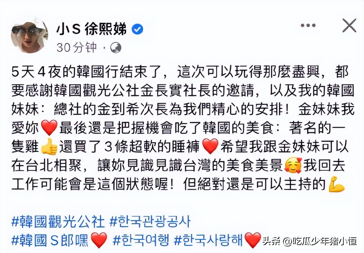 反转！小S越黑越红，受邀拍摄韩国宣传片，汪小菲旗下产品被点名