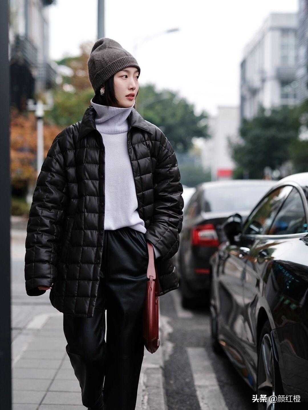 羊剖层皮革羽绒服短款,女款皮革粉色中长款加厚羽绒服