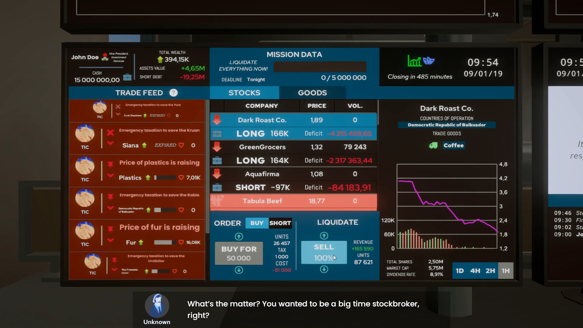 一款金融题材的策略管理模拟游戏