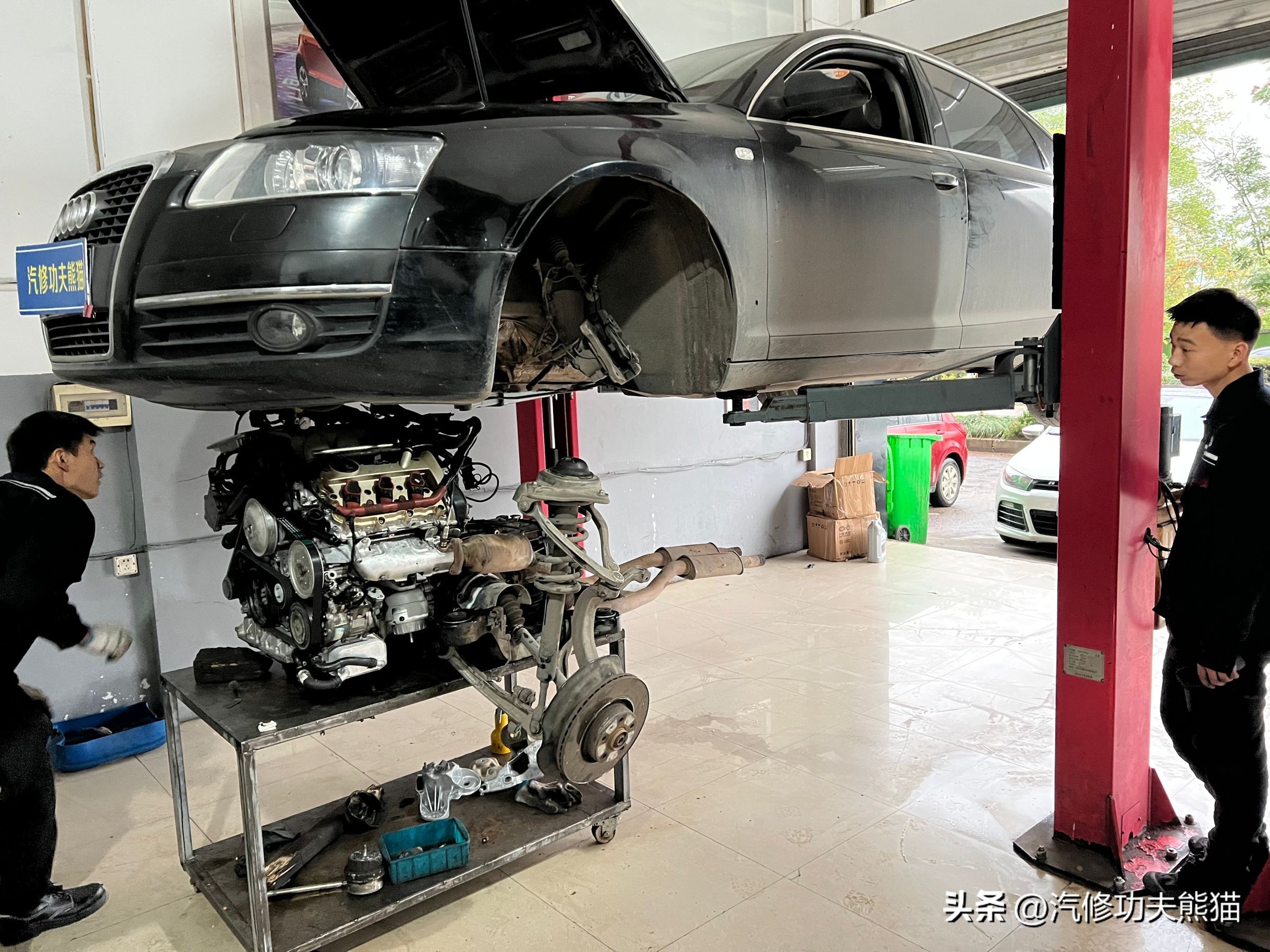 翻新60年前的奥迪,老车翻新奥迪a6发动机