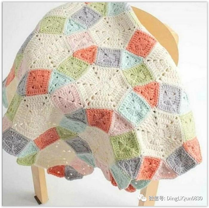钩针编织教程简单好看毯子,一片式钩针沙发毯图解