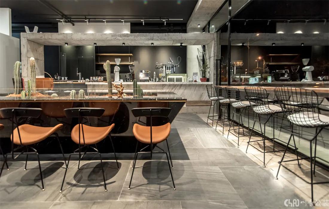 轻奢风咖啡厅设计,极简风咖啡馆装修高级感