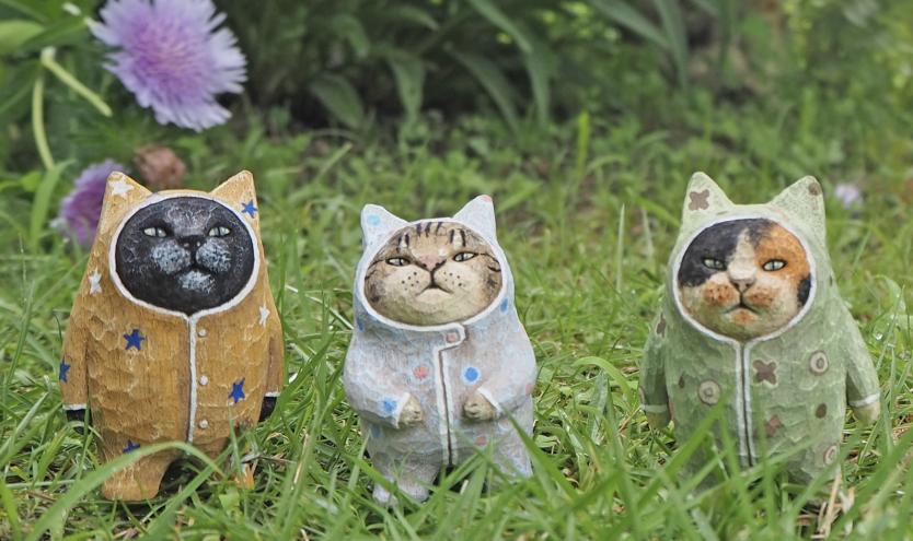 日本艺术家木雕猫,日本木雕艺术家猫