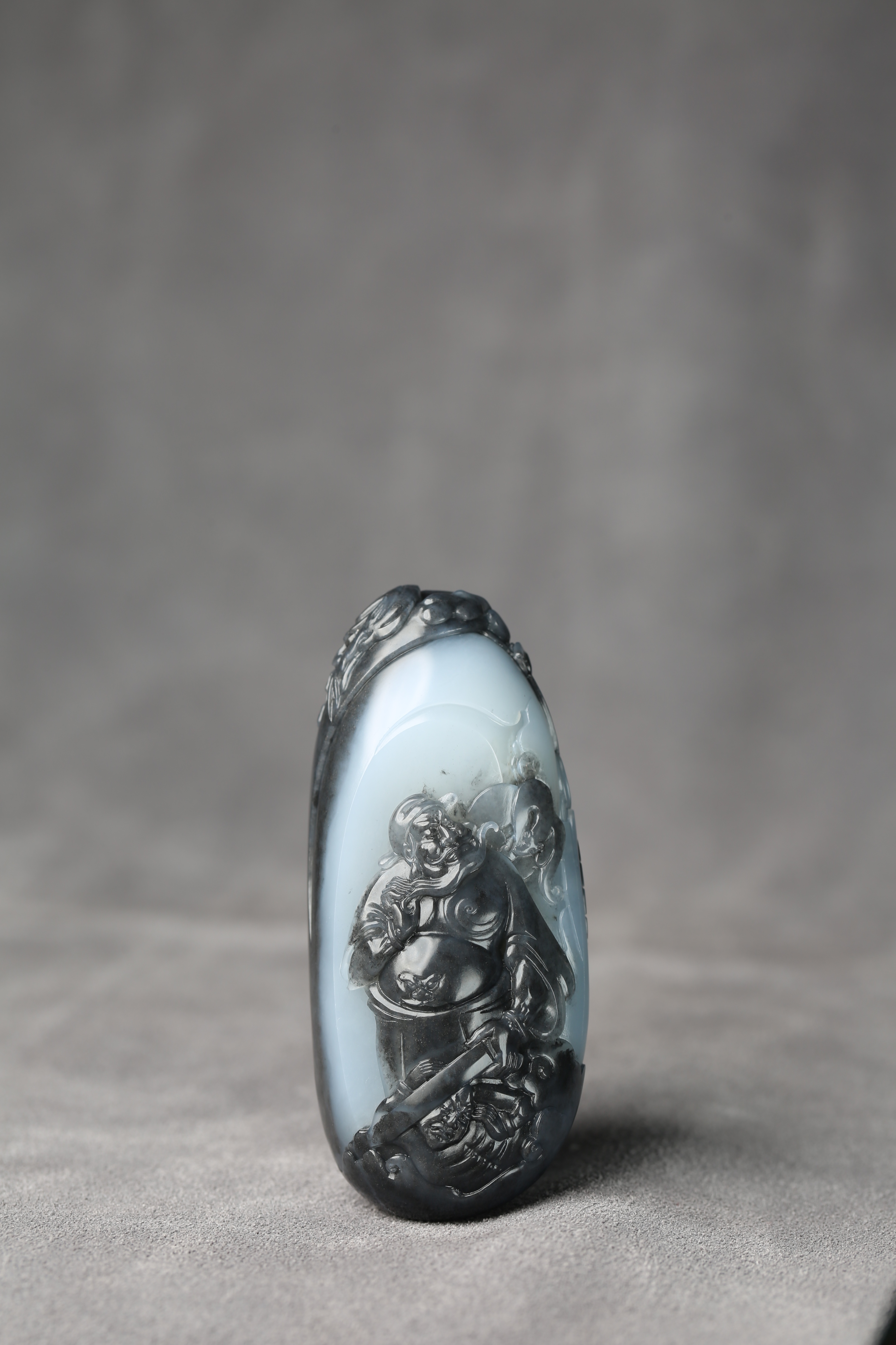 水墨意境和田玉青花籽料原石欣赏,和田玉青花山水的意境