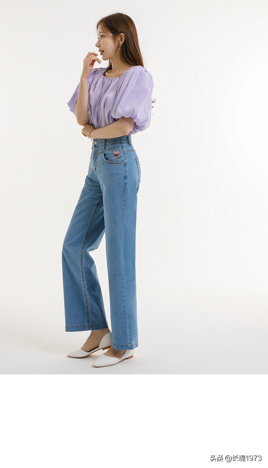 韩版t恤搭配阔腿牛仔裤,t恤别老是搭配牛仔裤