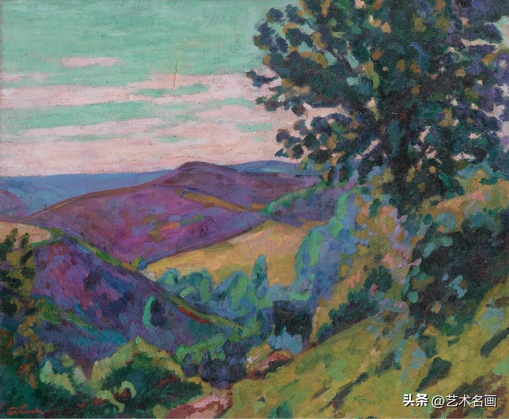 美国印象派大师春天的风景画,色彩丰富的印象派