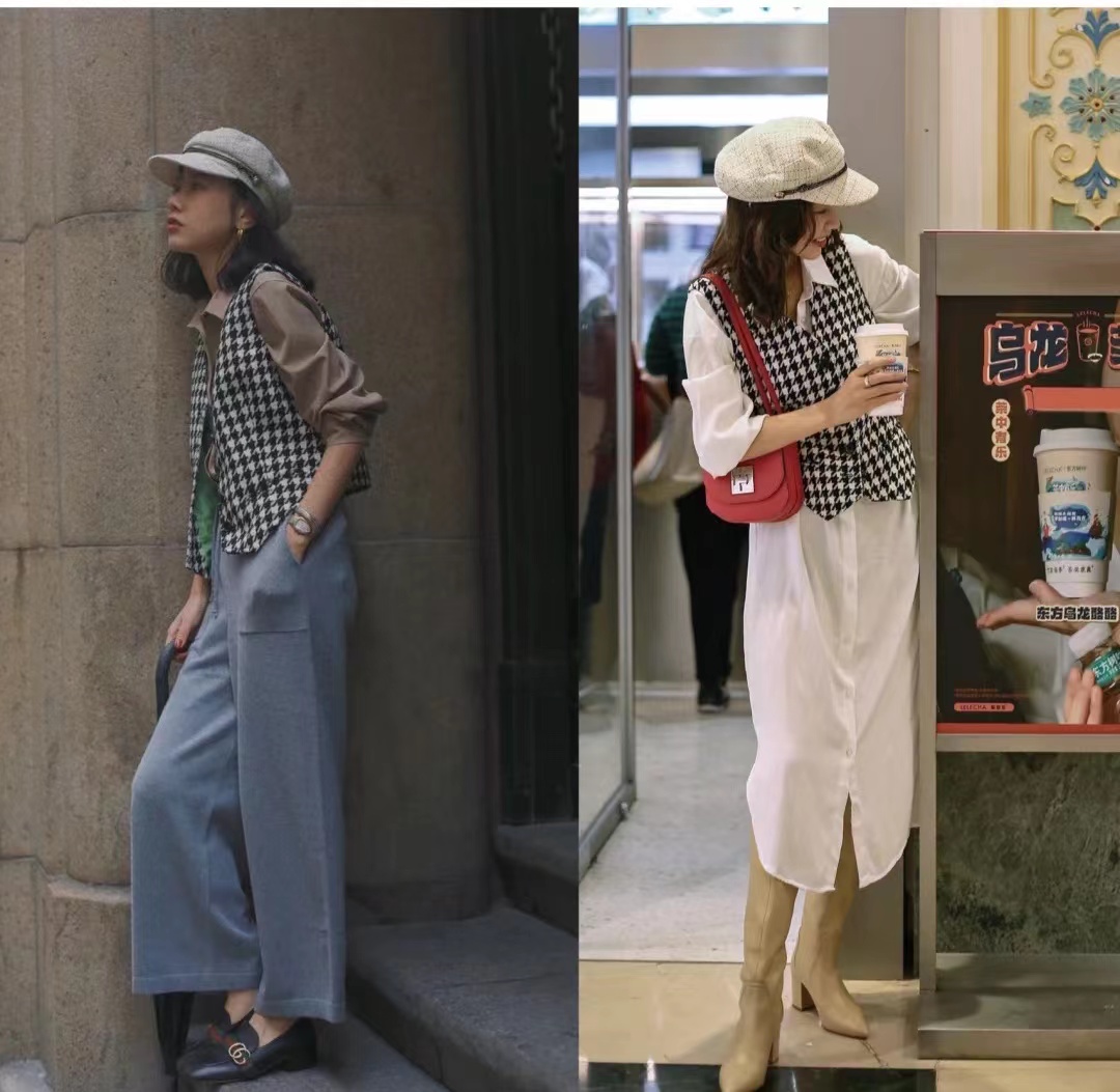 叠穿马甲长款针织可爱,秋季叠穿洋气马甲