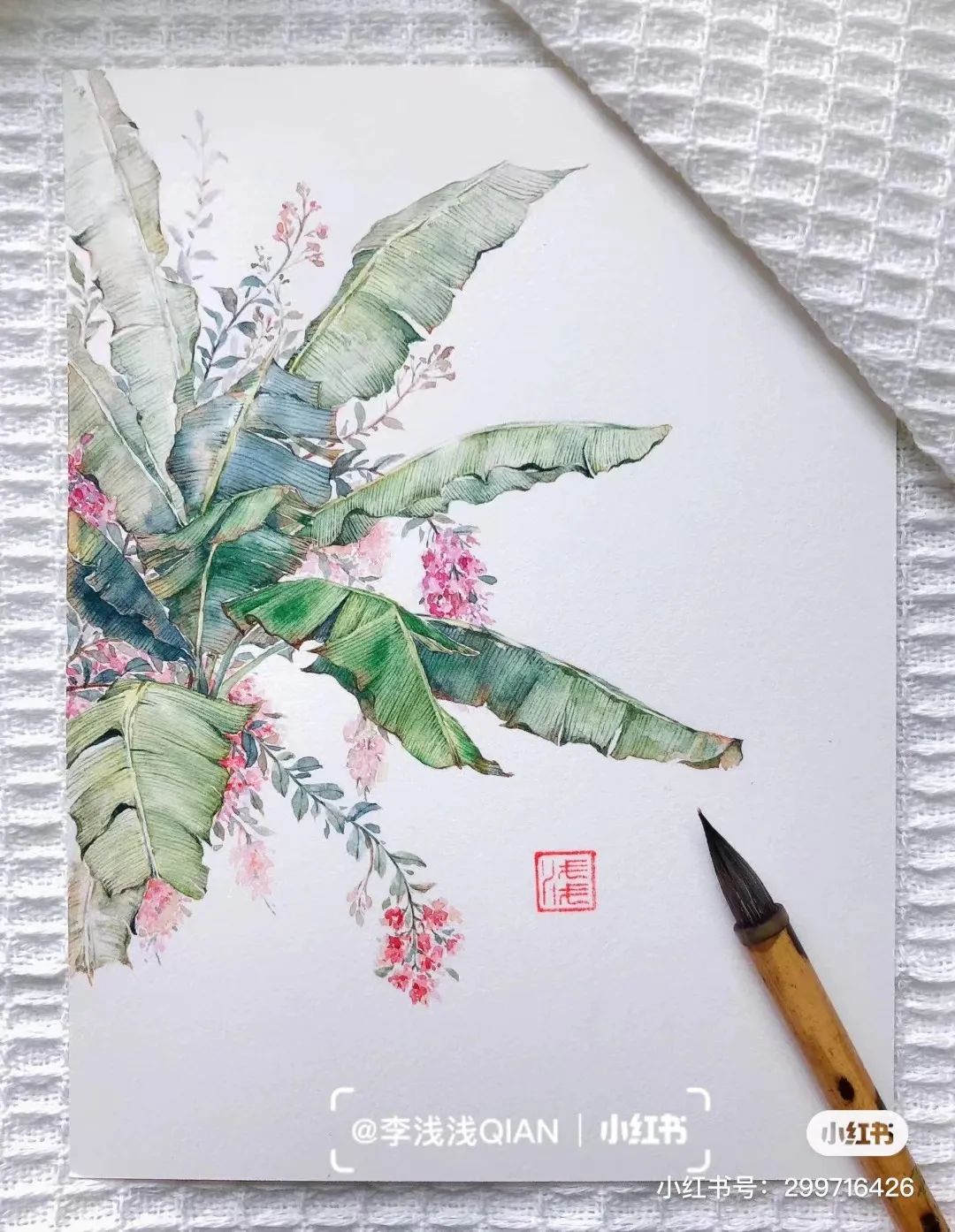 水彩中国风风景简单,古风水彩花卉简单又好看