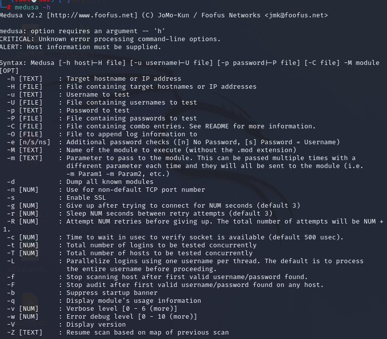 在线密码破解medusa