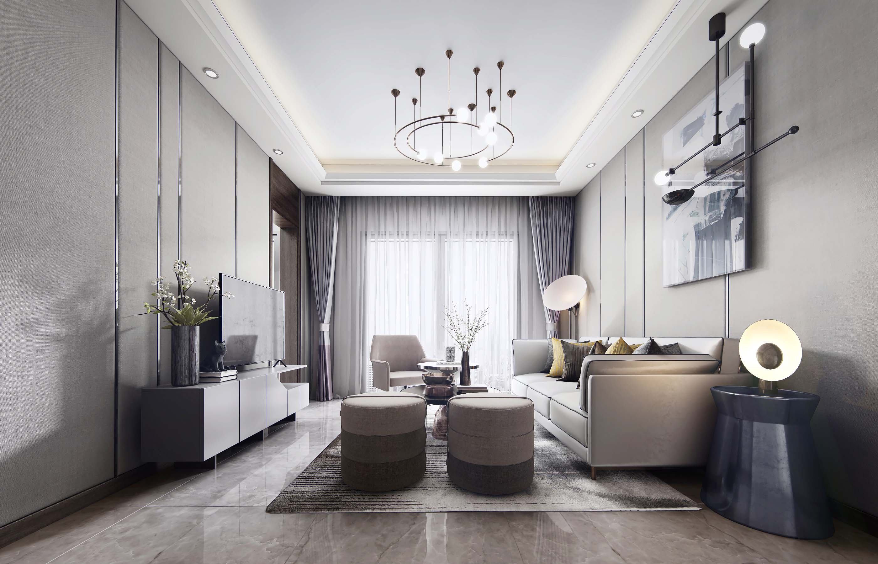 30款客厅吊顶图片,简装吊顶客厅效果图