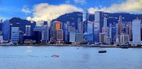 香港维多利亚港和紫荆花广场,香港大都市维多利亚港