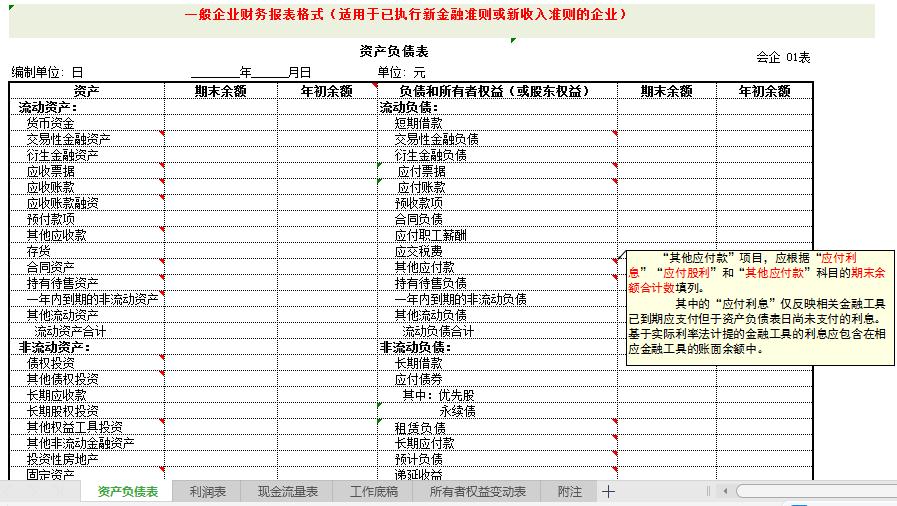 2020企业会计准则财务报表模板,新准则财务报表编制方法