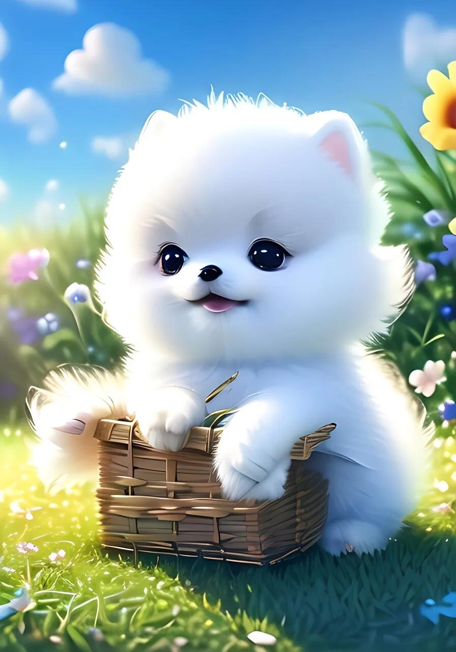 博美可爱的狗狗,白色的博美狗狗长大之后有多帅