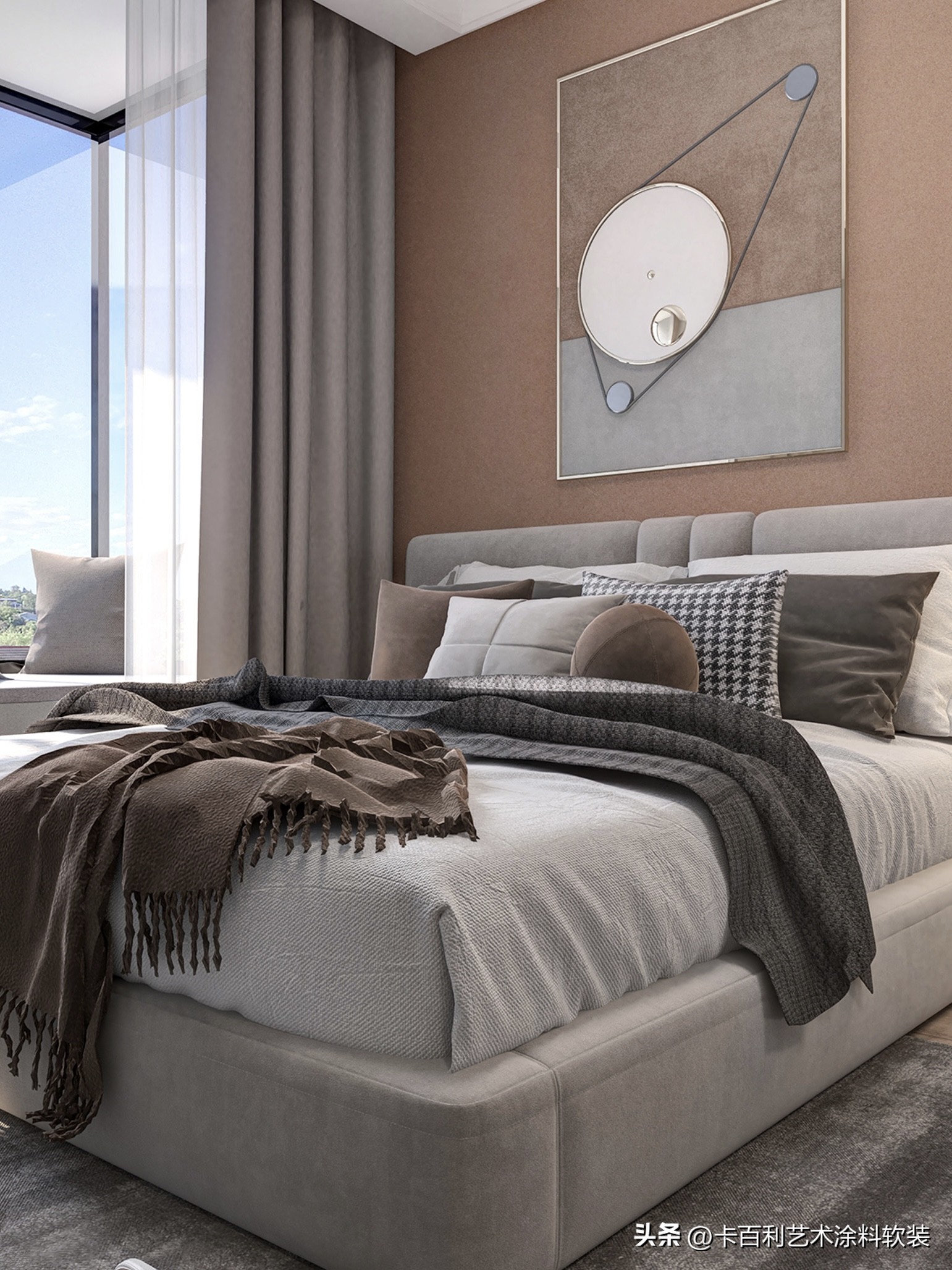 艺术漆大厅用什么颜色窗帘,墙漆颜色与窗帘颜色的搭配