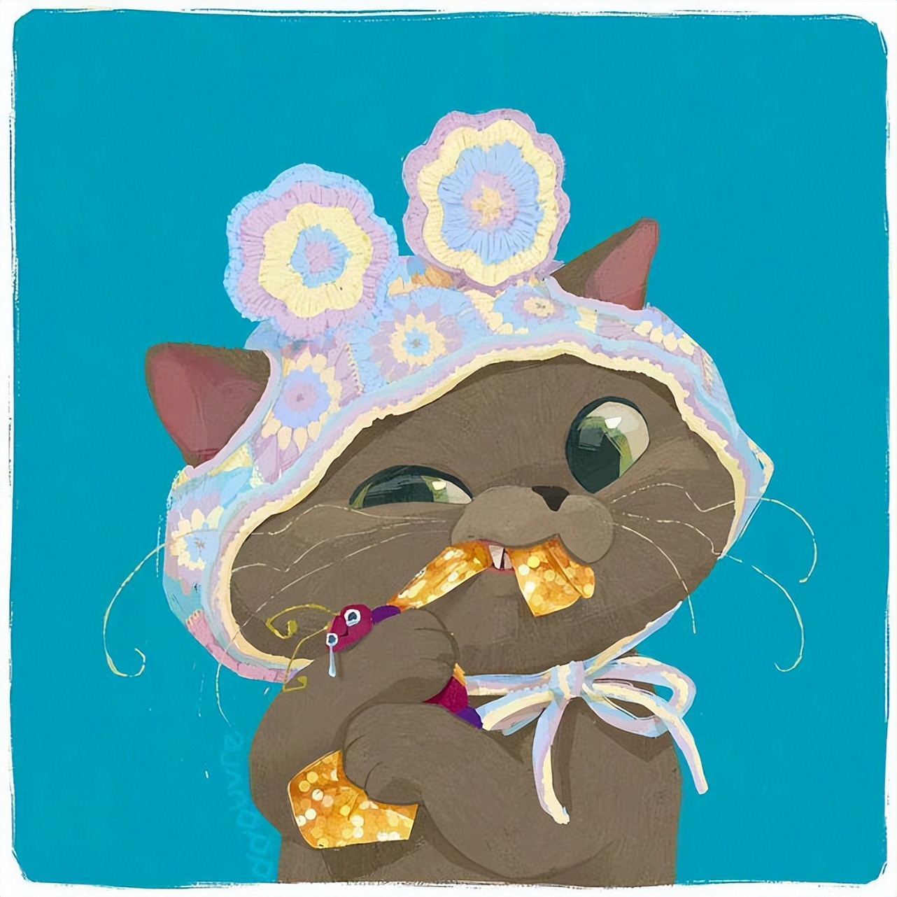 DDouvre插画|拟人化的小动物头像，治愈系猫咪肖像画系列