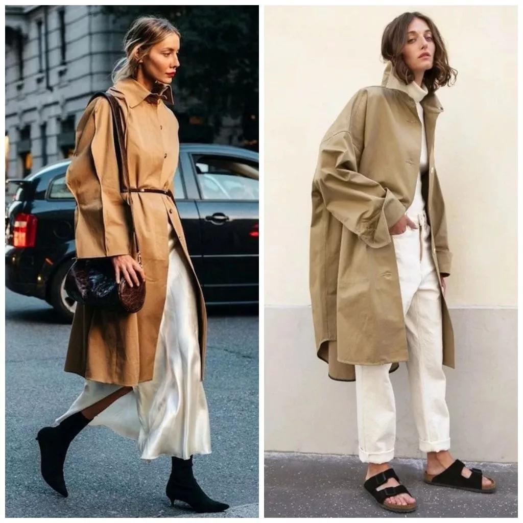 驼色外套内搭什么色彩打底,158梨形身材驼色大衣搭配高级感