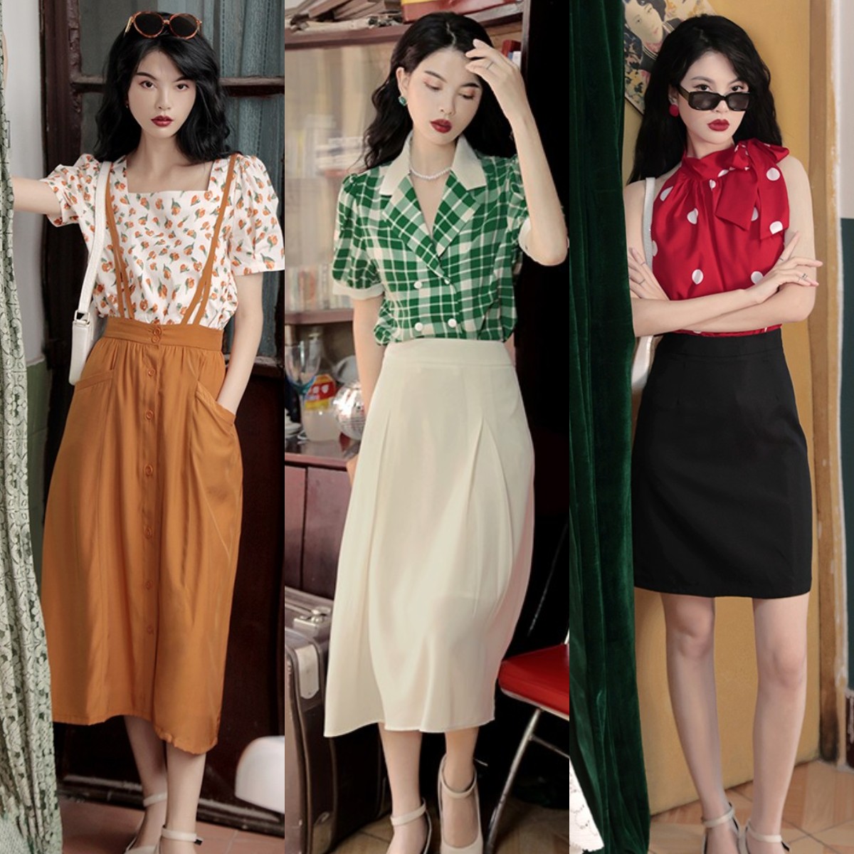 最近火了一种裙子，叫：法式半身裙，优雅又显瘦，梨形身材也能穿