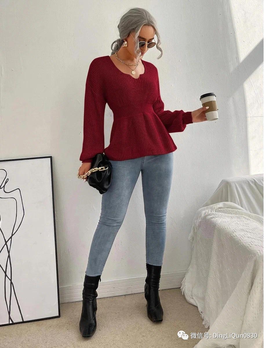 针织长袖衬衫搭配图片,针织衬衫如何穿出特色