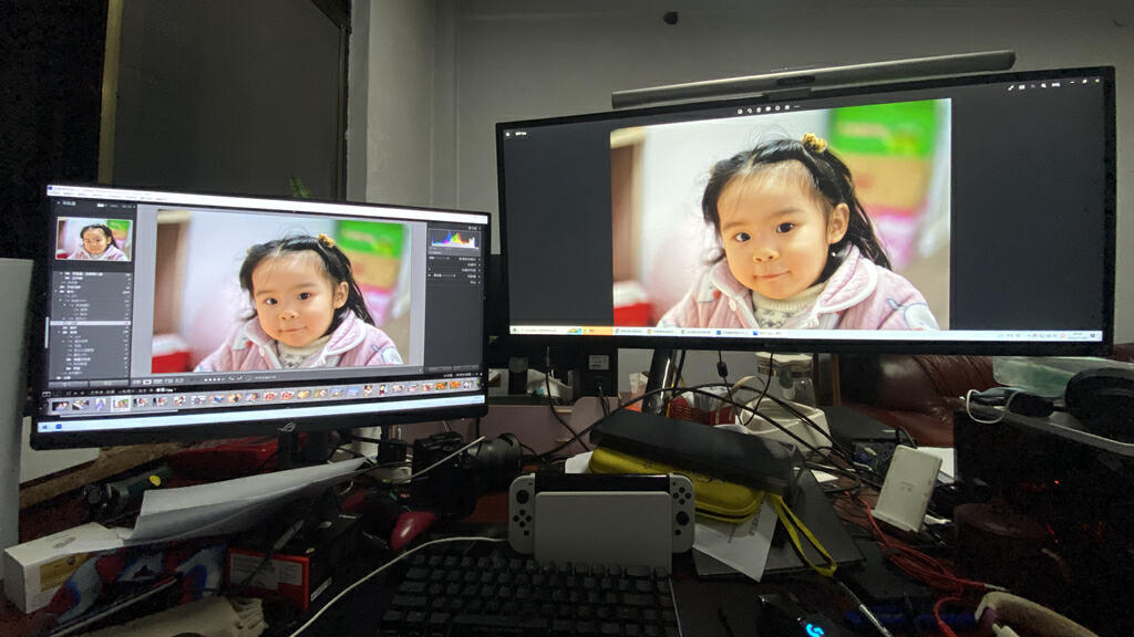 华硕rog2k180hz显示器图片,华硕rog显示器4k修图