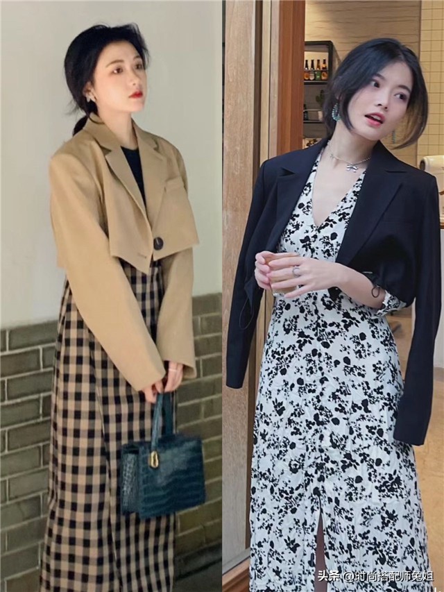 今年最火中长款西装高级感加厚款,春天穿短款西装还是长款的好看啊