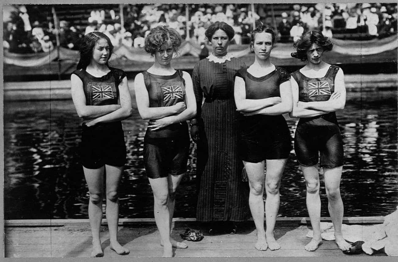 20世纪泳衣老照片,泳衣变化老照片