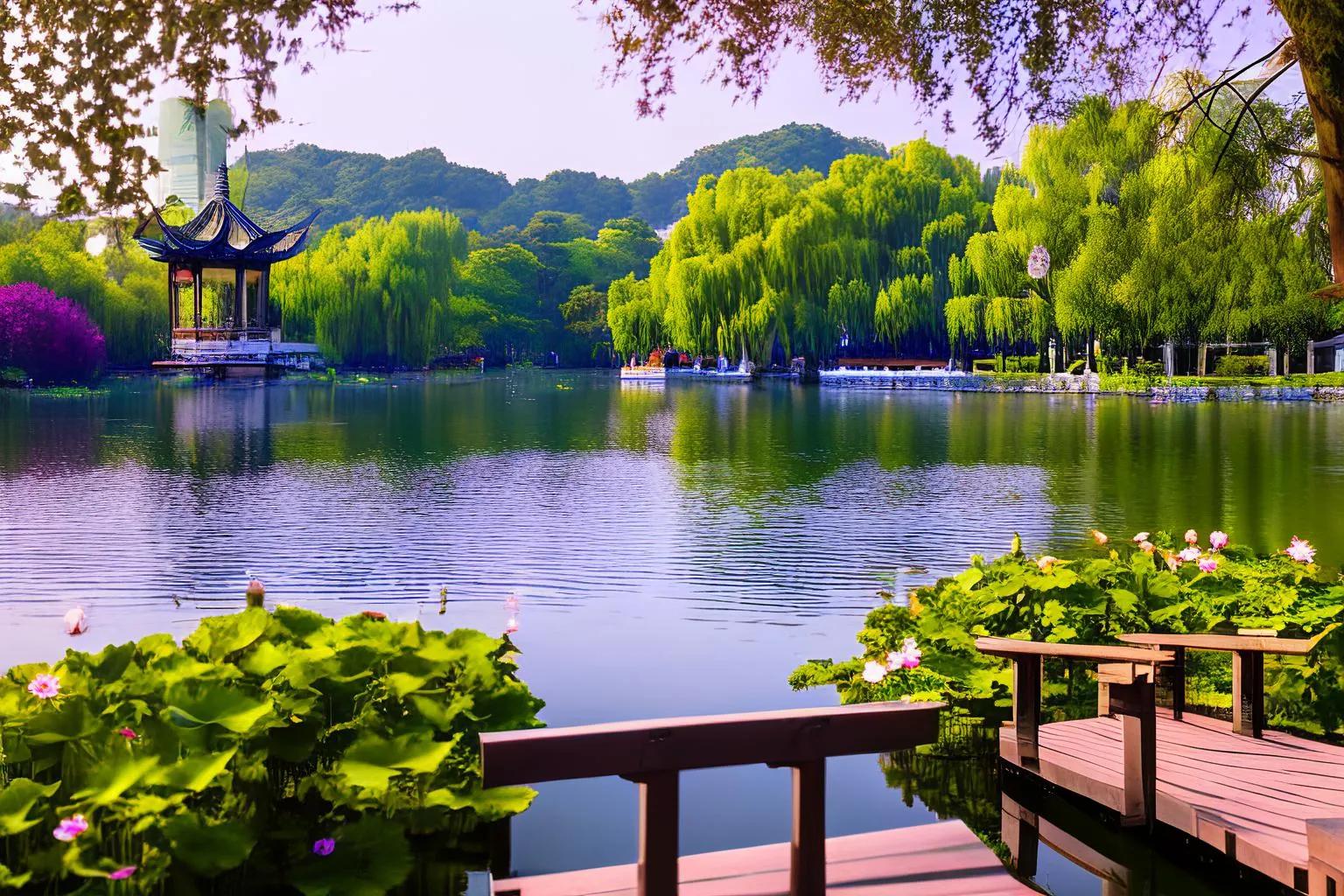 西湖美景图高清壁纸,手机壁纸西湖高清自然风景图片