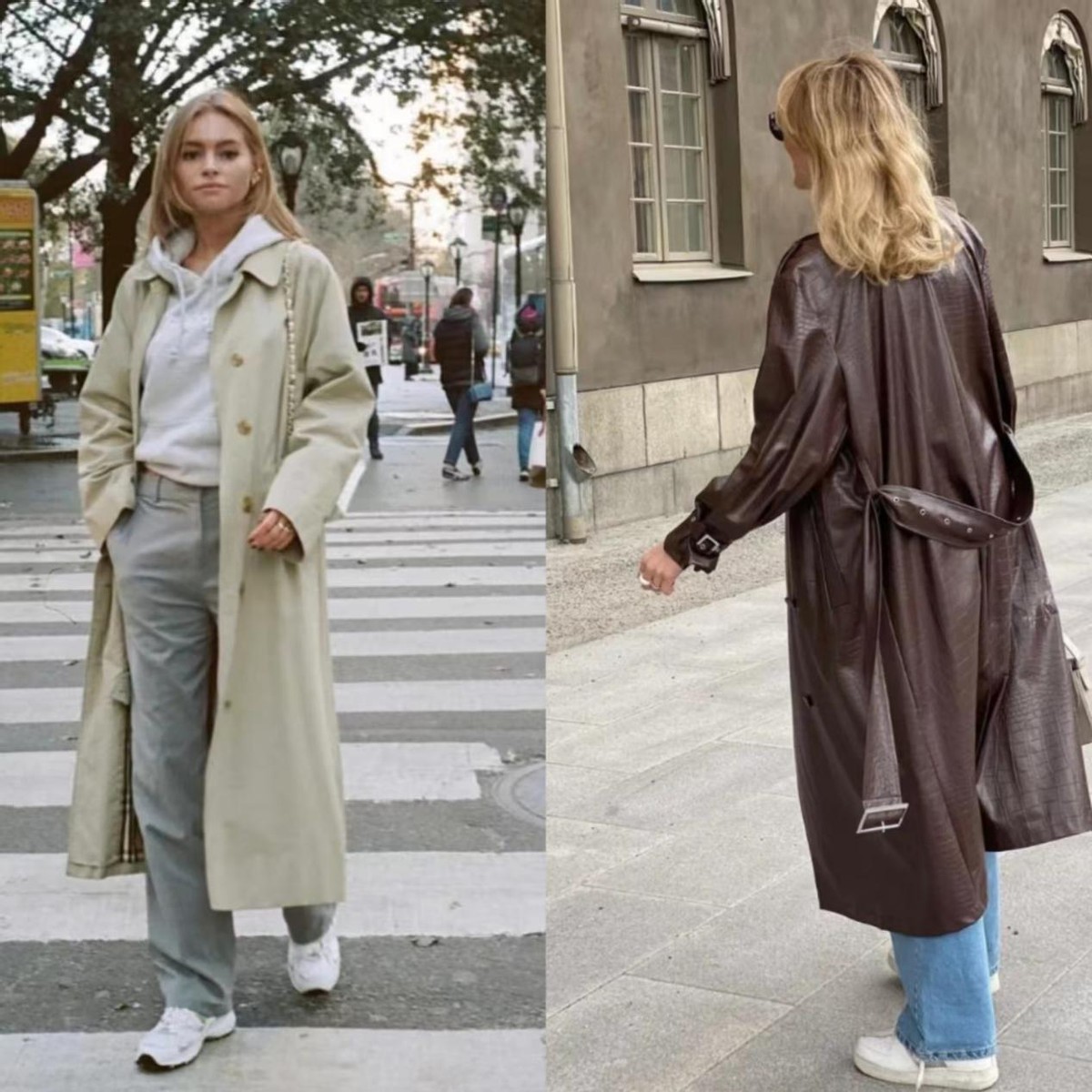 风衣穿搭女秋季搭配百褶裙,秋季风衣御姐风穿搭