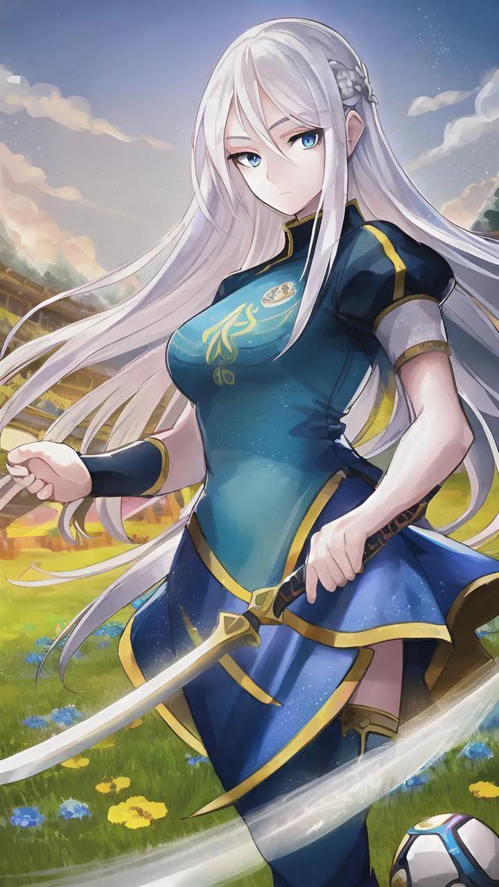 世界杯足球宝贝彩妆绘画,ai绘画足球少女