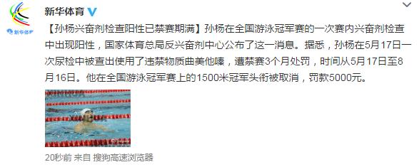 孙杨暴力抗检什么时候结束,孙杨事件抗检直播