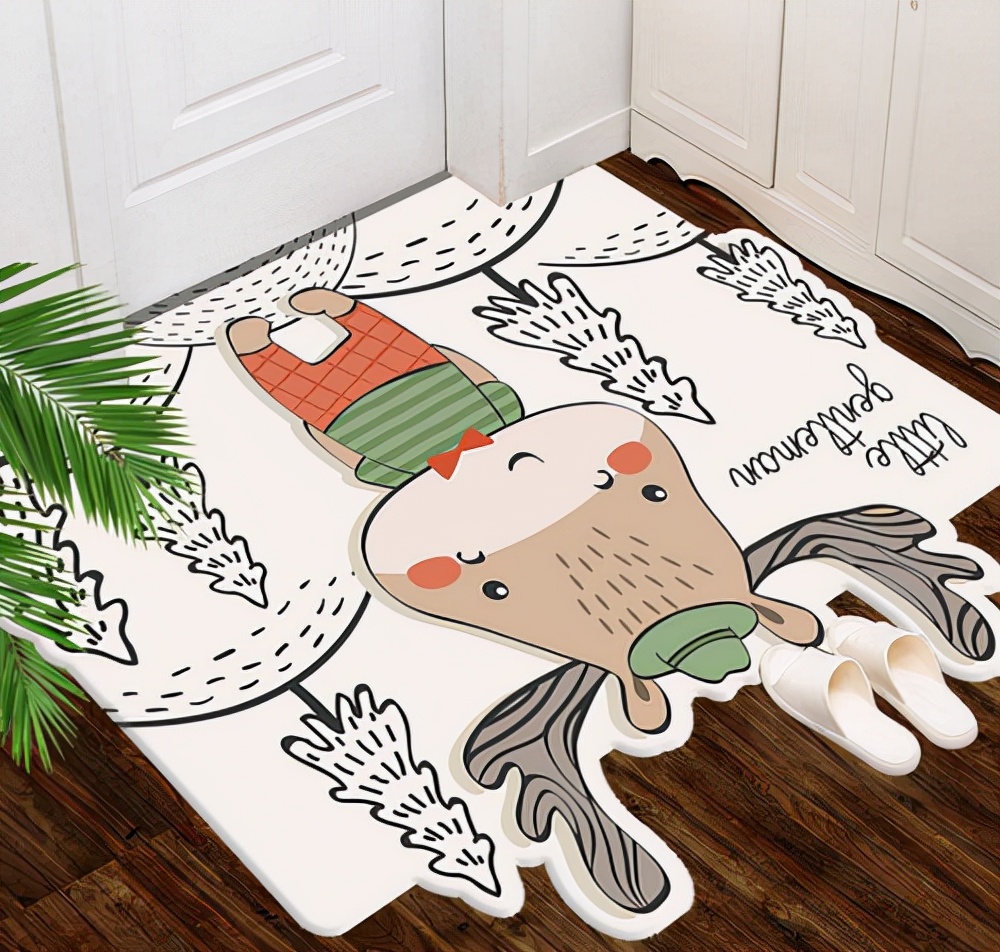 创意图案地垫,可裁剪入户创意地垫