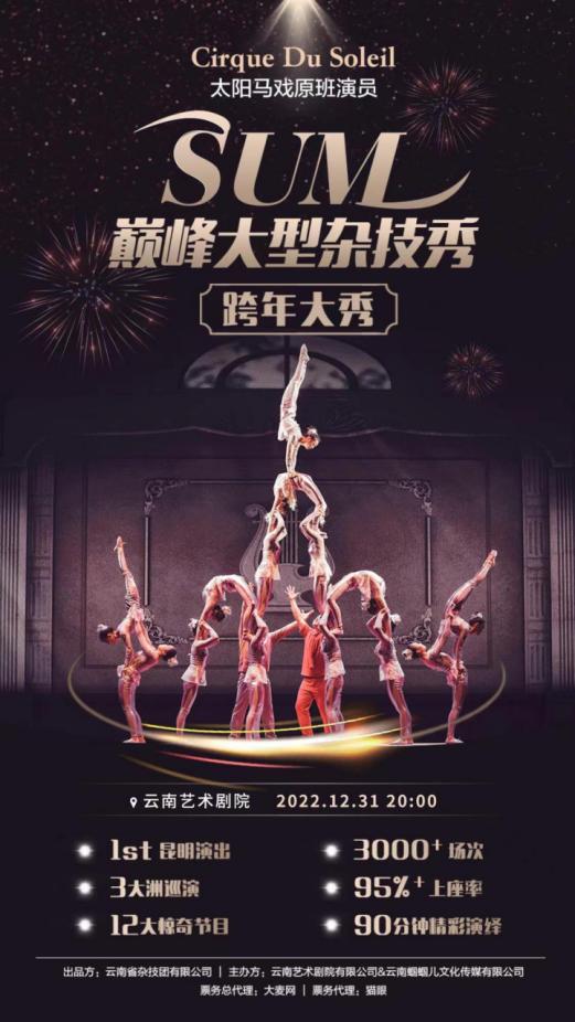 《SUM巅峰大型杂技秀》昆明站首演！国际化团队倾情演出，12.31邀您共度奇幻之夜！