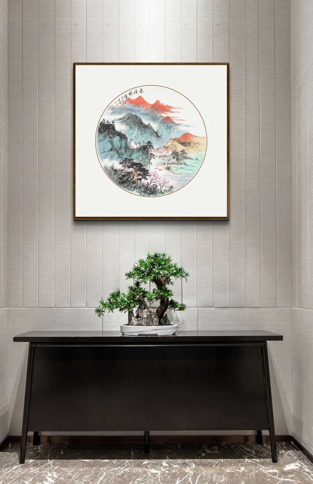 迎门玄关挂一幅字画,玄关怎么挂壁画