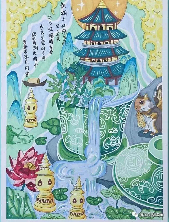 仙气十足的古风画马克笔,马克笔古风诗画