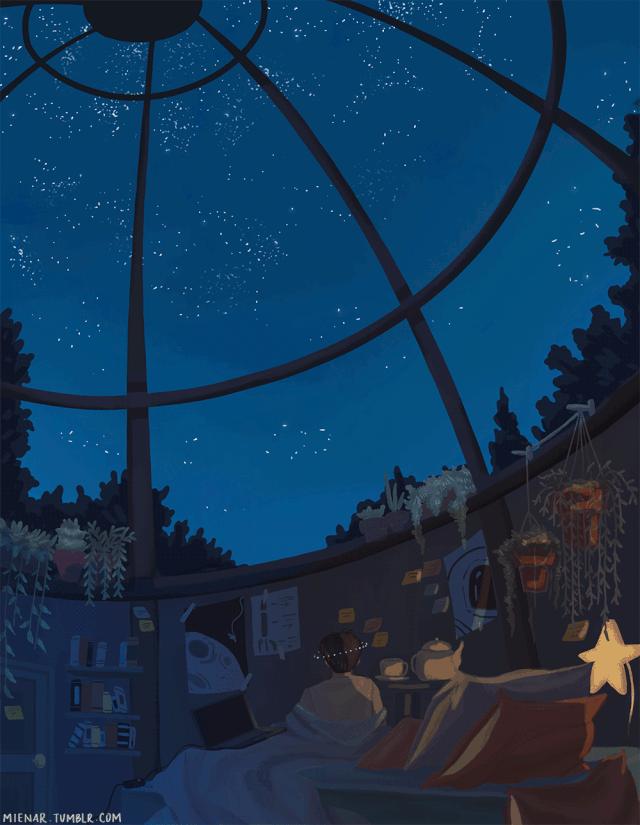 清新治愈画师插画,日本画师孤独插画