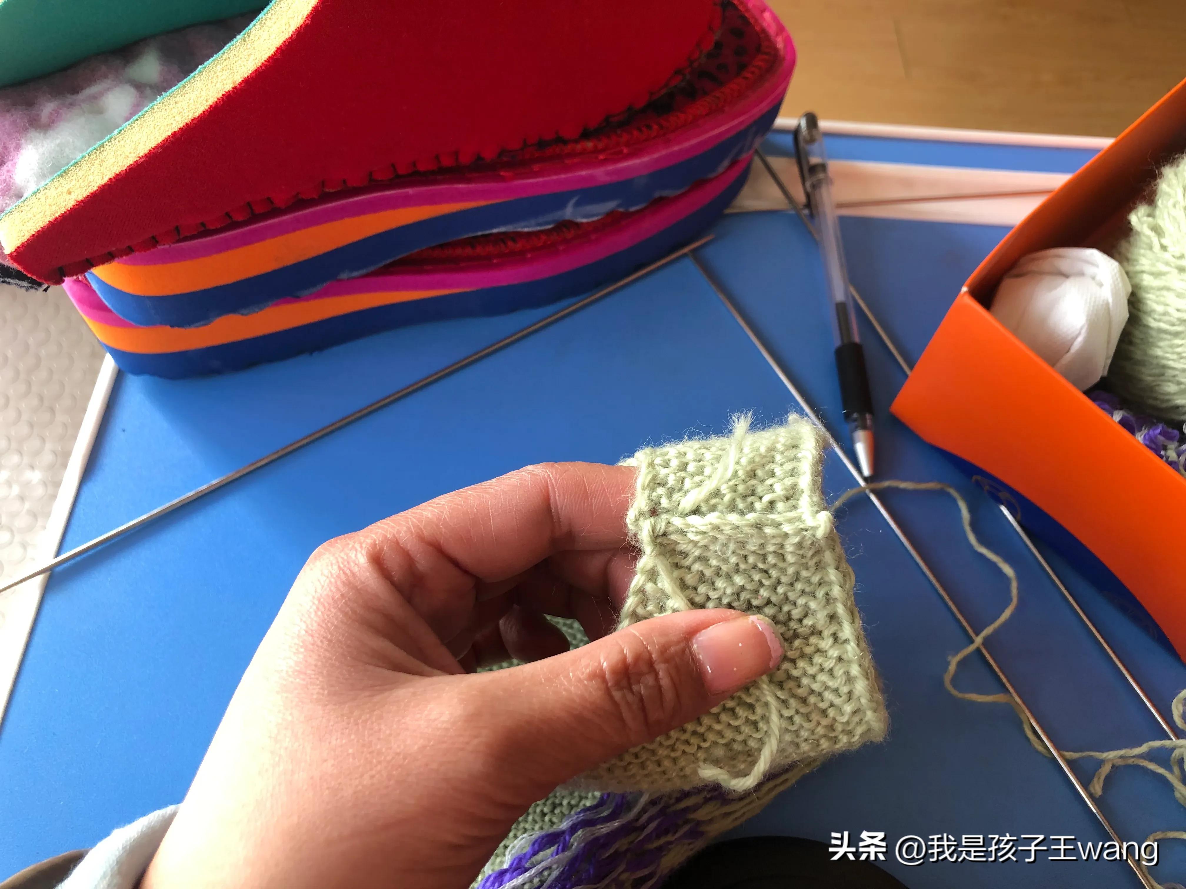 不带海绵内衬的毛线拖鞋怎么织,手工编织毛线棉鞋毛线拖鞋