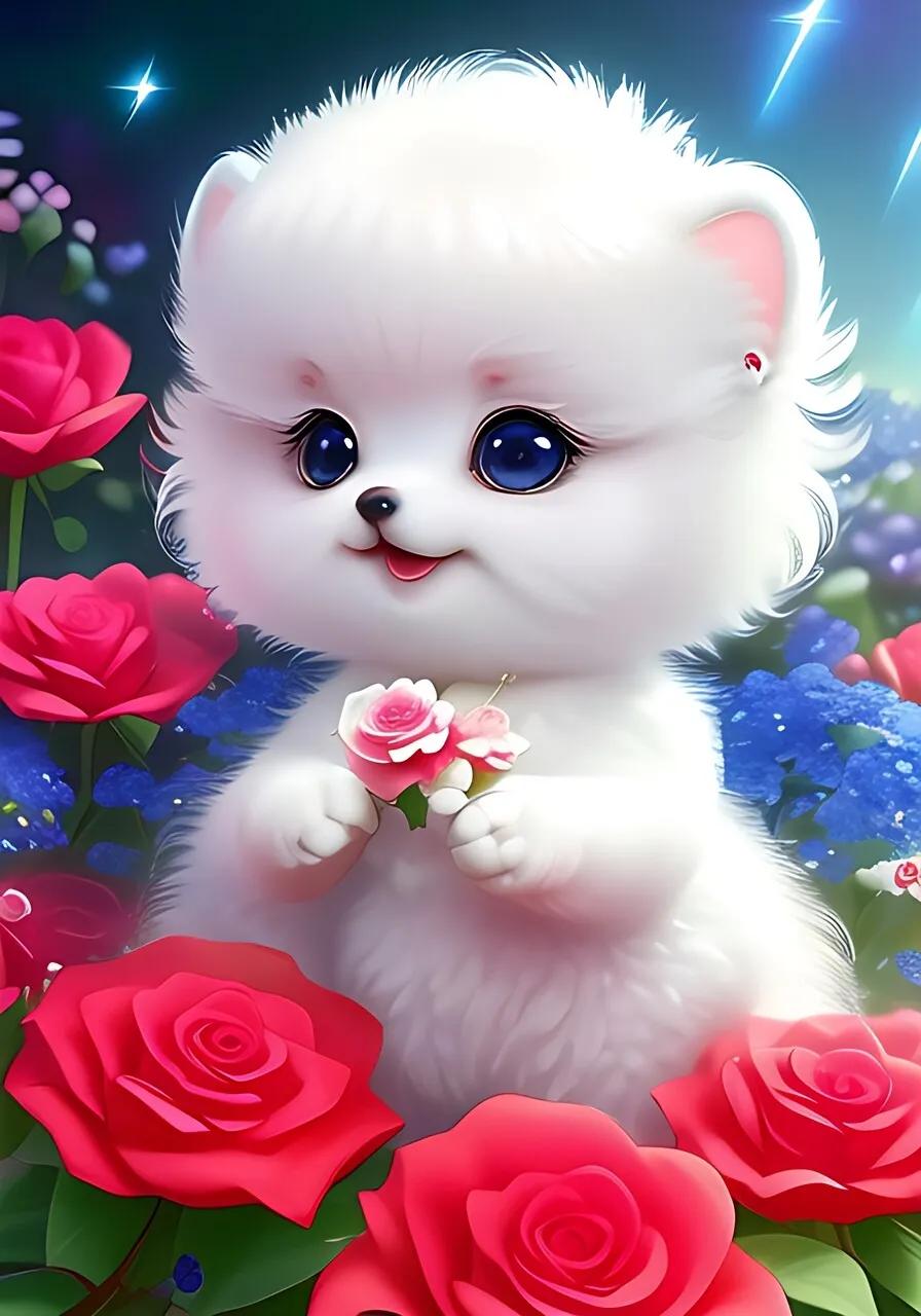 博美可爱的狗狗,白色的博美狗狗长大之后有多帅