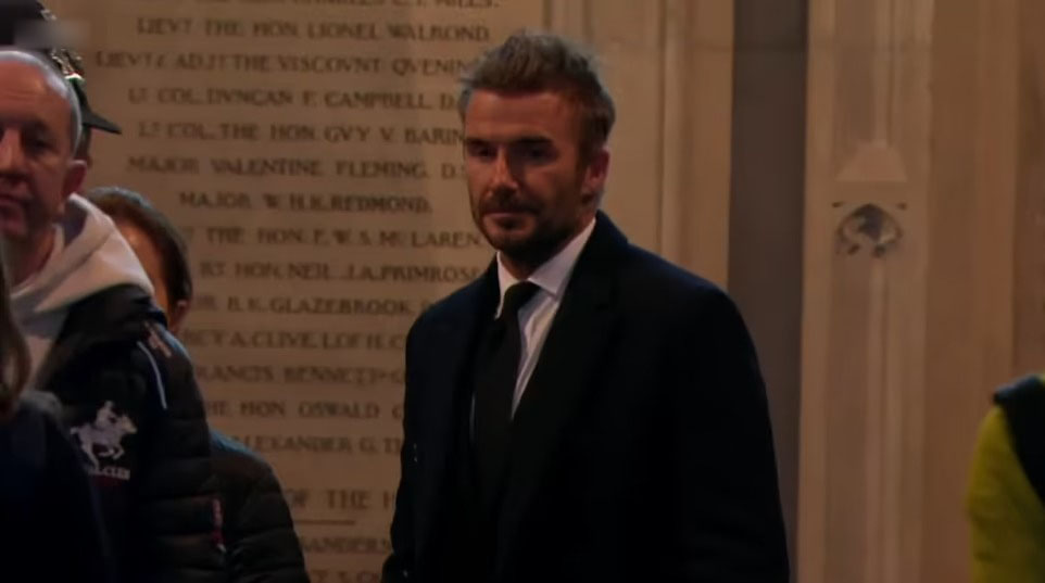 贝克汉姆英国女王哭泣,贝克汉姆悼念弗格森