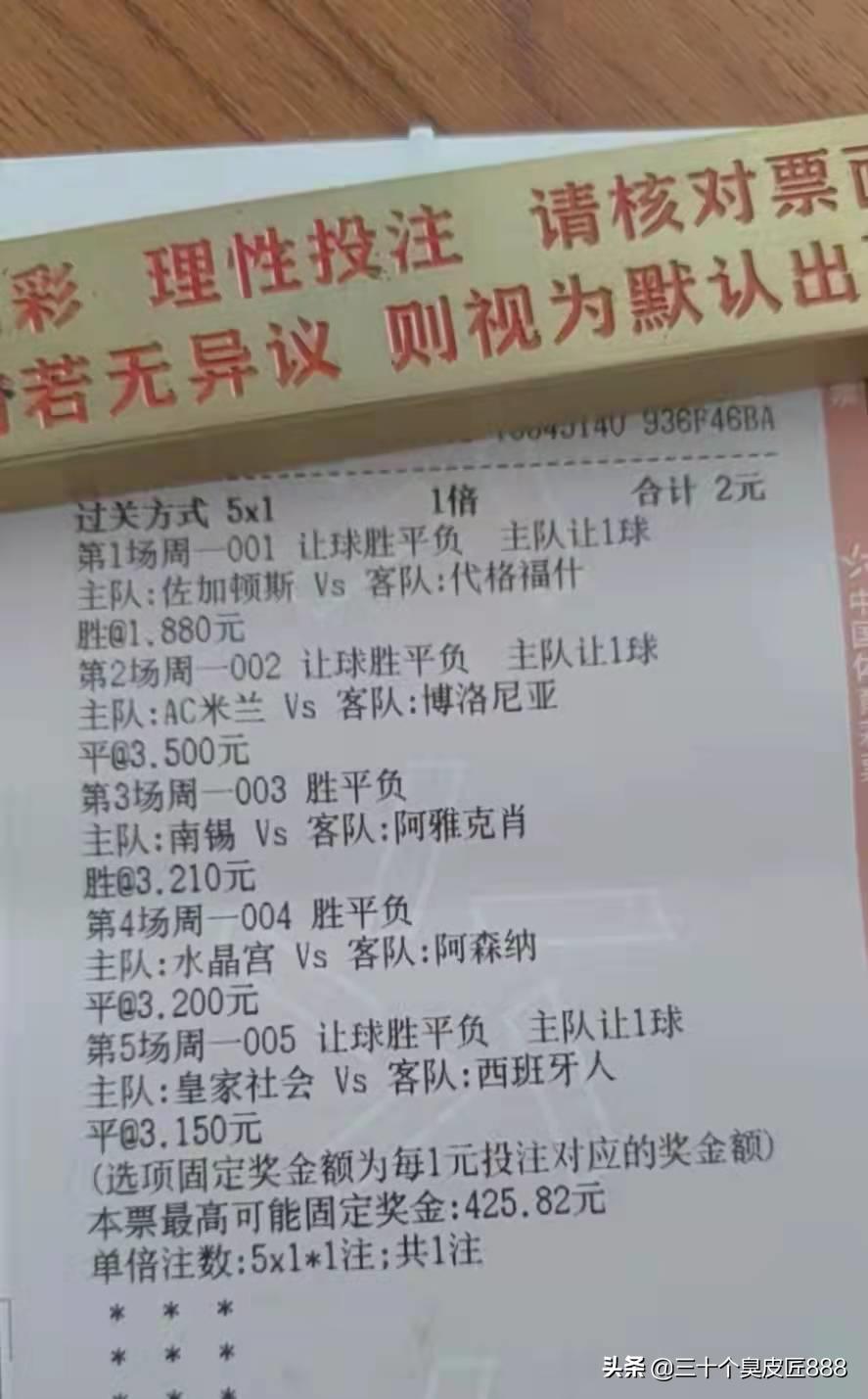 今日6串1竞彩实单推荐指数,周四竞彩胜平负推荐