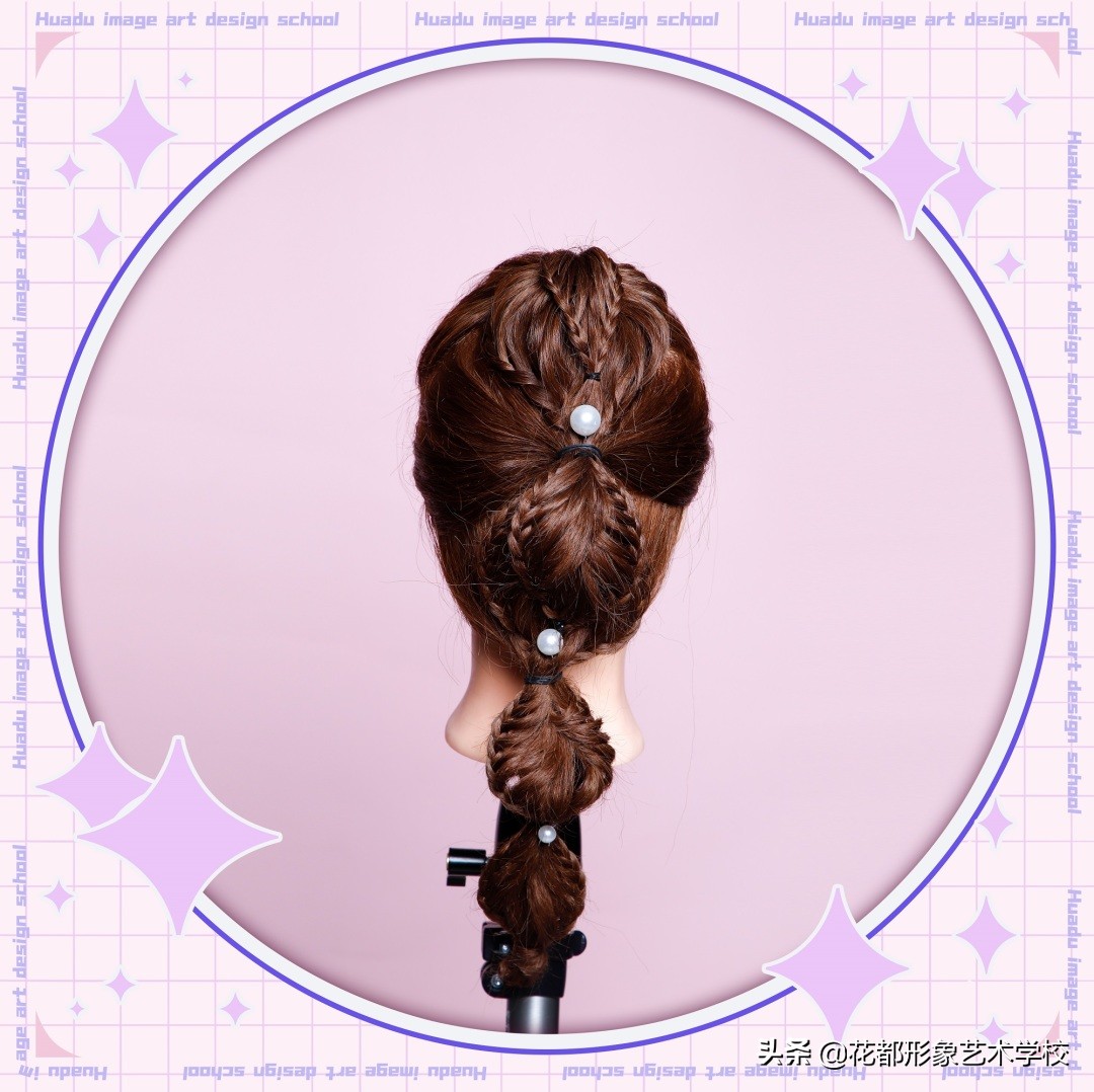 唯美学生编发教程,学化妆学美甲来花都