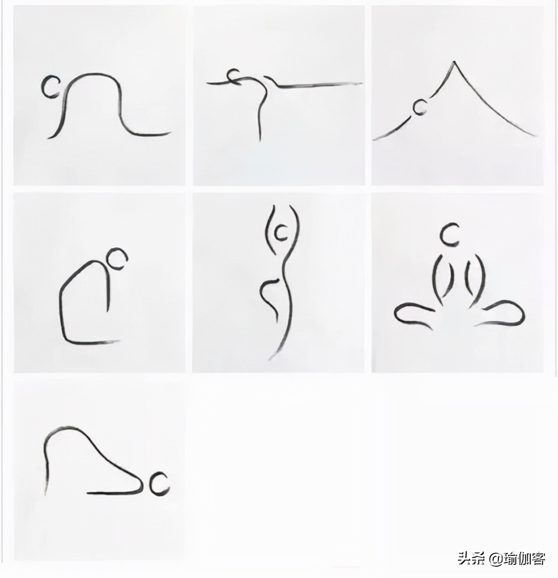 瑜伽排课体式小人图简易版,瑜伽体式动作小人图