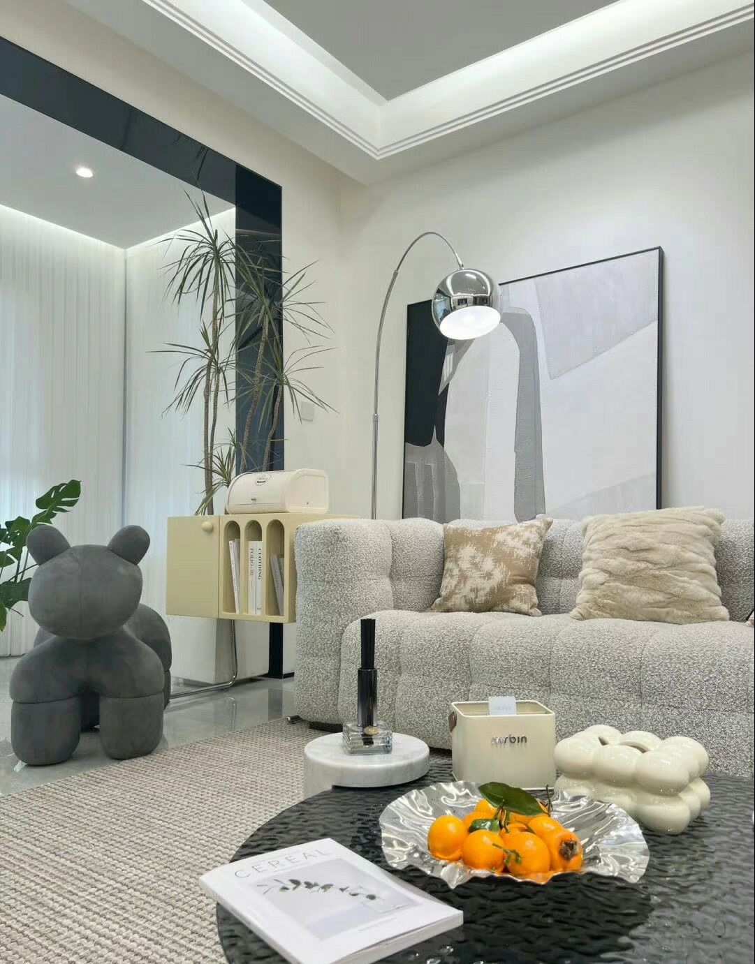 现代轻奢无主灯装修风格102平米,125平轻奢风格黑白灰装修效果图